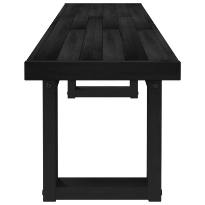 vidaXL Dining Bench NOAIN 160 x 41 x 45 cm Solid Pine Wood Black