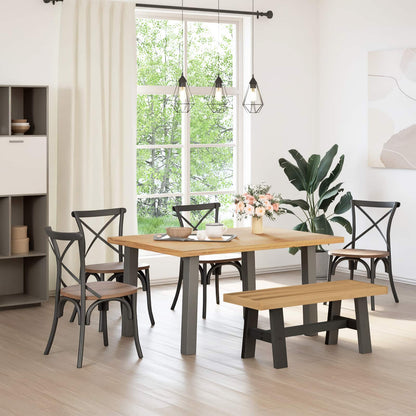 vidaXL Dining Bench NOAIN 120 x 41 x 45 cm Solid Pine Wood Natural