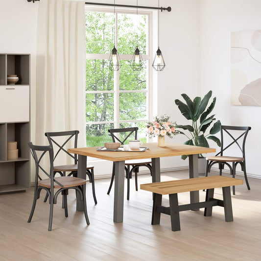 vidaXL Dining Bench NOAIN 120 x 41 x 45 cm Solid Pine Wood Natural