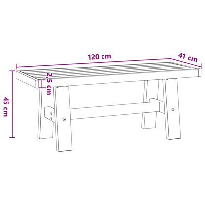 vidaXL Dining Bench NOAIN 120 x 41 x 45 cm Solid Pine Wood Natural