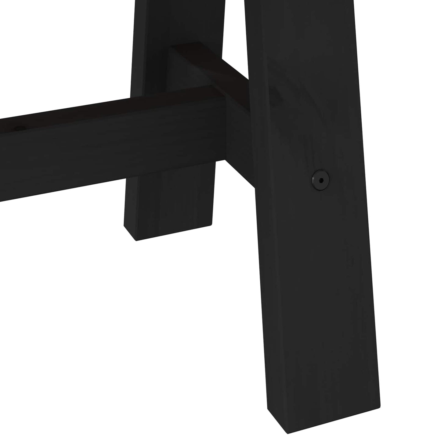 vidaXL Dining Bench NOAIN 120 x 41 x 45 cm Solid Pine Wood Black