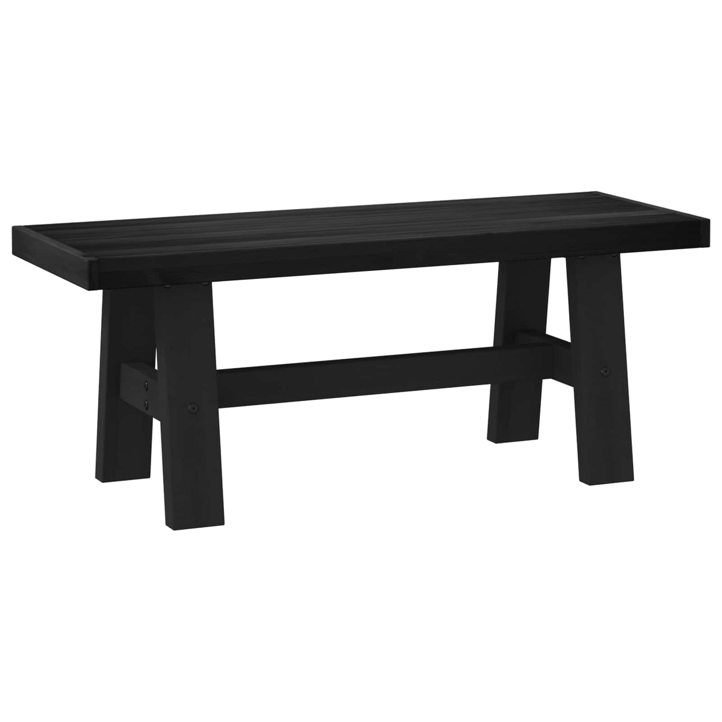 vidaXL Dining Bench NOAIN 120 x 41 x 45 cm Solid Pine Wood Black