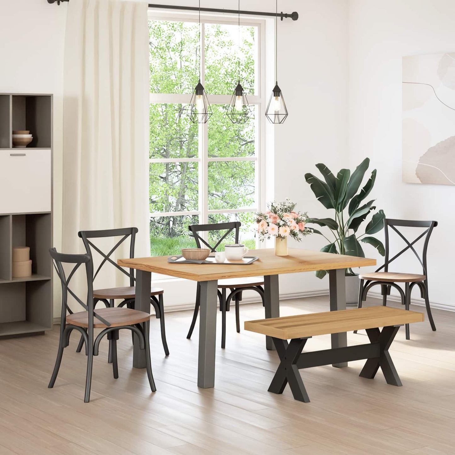 vidaXL Dining Bench NOAIN 120 x 41 x 45 cm Solid Pine Wood Natural