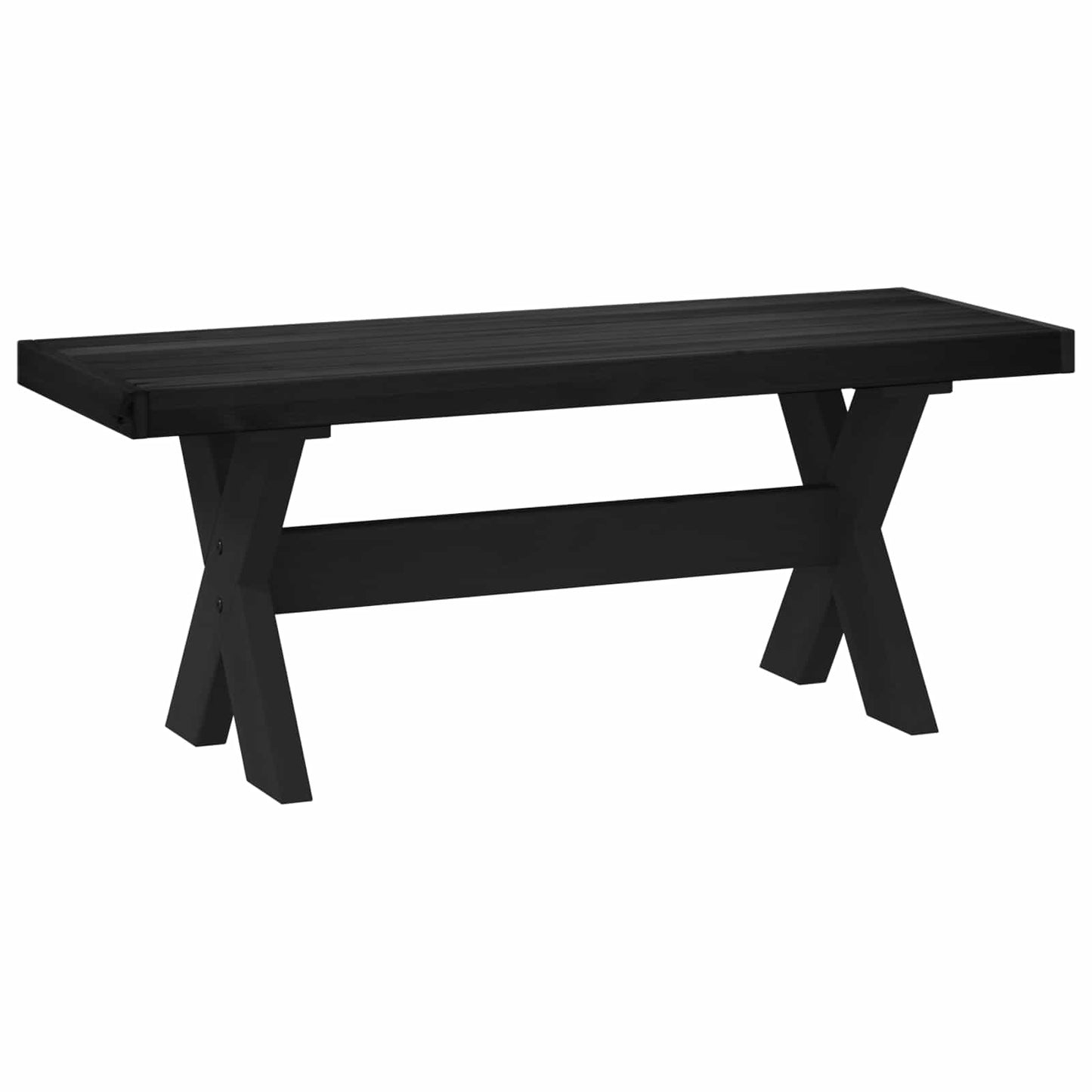vidaXL Dining Bench NOAIN 120 x 41 x 45 cm Solid Pine Wood Black