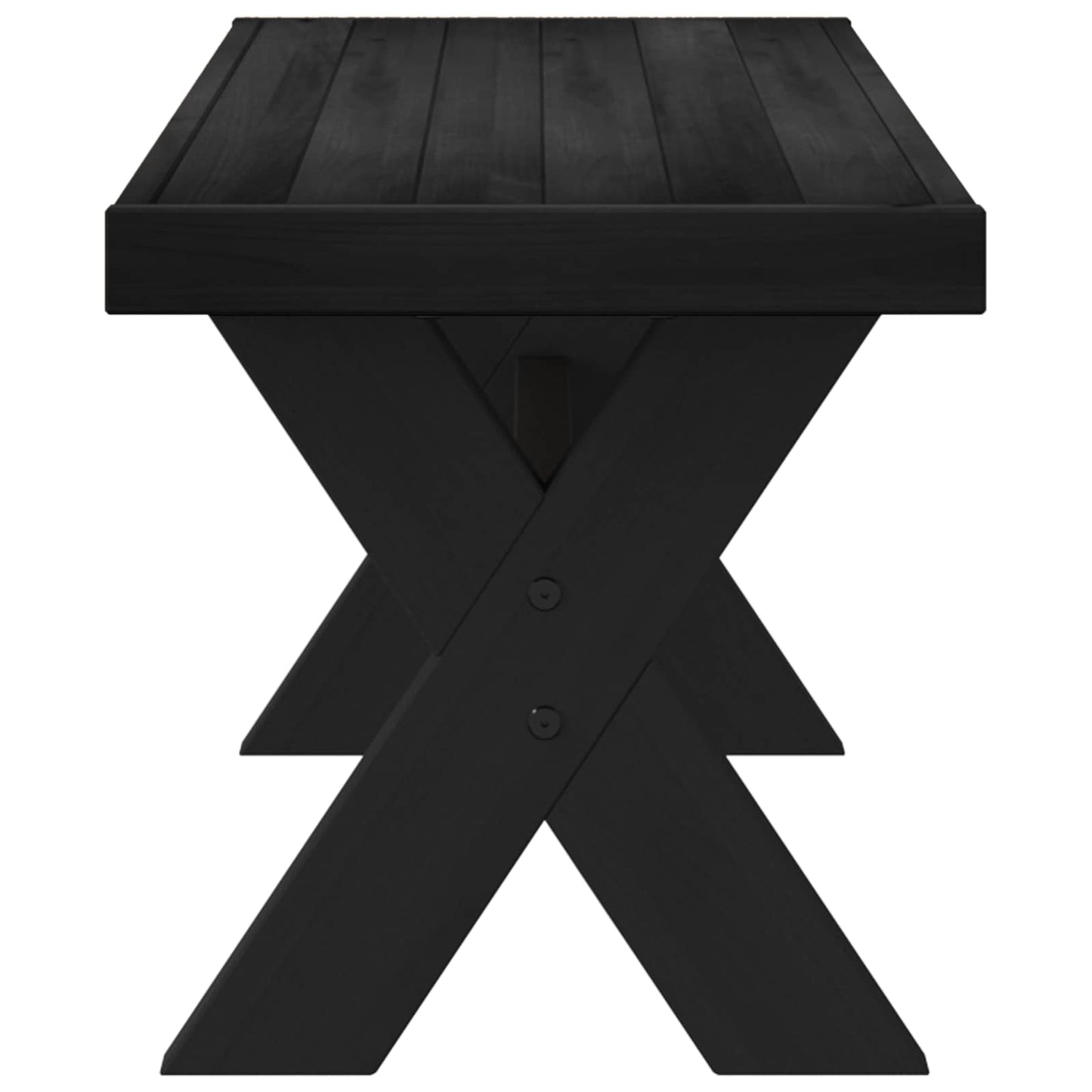vidaXL Dining Bench NOAIN 120 x 41 x 45 cm Solid Pine Wood Black