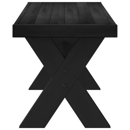 vidaXL Dining Bench NOAIN 120 x 41 x 45 cm Solid Pine Wood Black