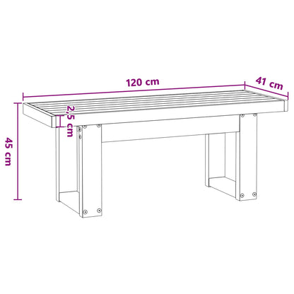 vidaXL Dining Bench NOAIN 120 x 41 x 45 cm Solid Pine Wood Natural