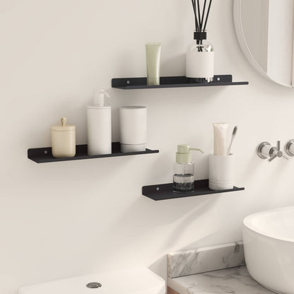 vidaXL Floating Shelf 3 pcs Black 40 x 9 x 2.5 cm Steel
