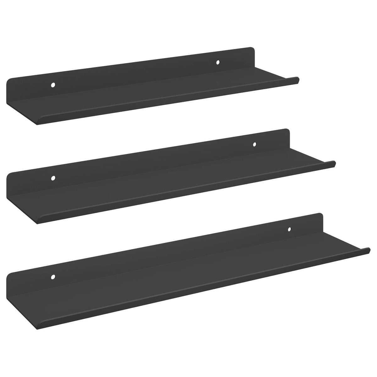 vidaXL Floating Shelf 3 pcs Black 40 x 9 x 2.5 cm Steel