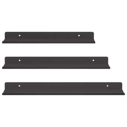 vidaXL Floating Shelf 3 pcs Black 40 x 9 x 2.5 cm Steel