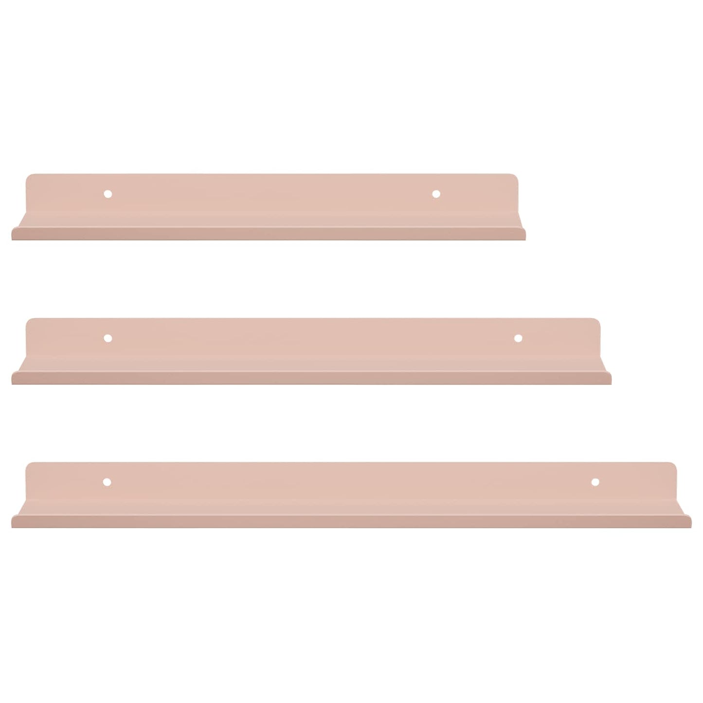 vidaXL Floating Shelf Wall-mounted 3 pcs Pink 40 x 9 x 2.5 cm Steel