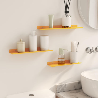 vidaXL Floating Shelf 3 pcs Mustard Yellow 40 x 9 x 2.5 cm Steel
