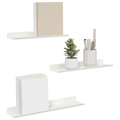 vidaXL Floating Shelf 3 pcs White 40 x 9 x 2.5 cm Steel