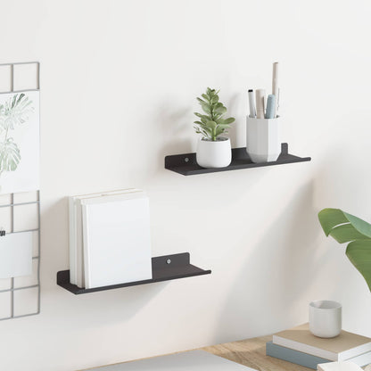 vidaXL Floating Shelf 2 pcs Black 30 x 9 x 2.5 cm Steel