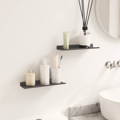 vidaXL Floating Shelf 2 pcs Black 30 x 9 x 2.5 cm Steel