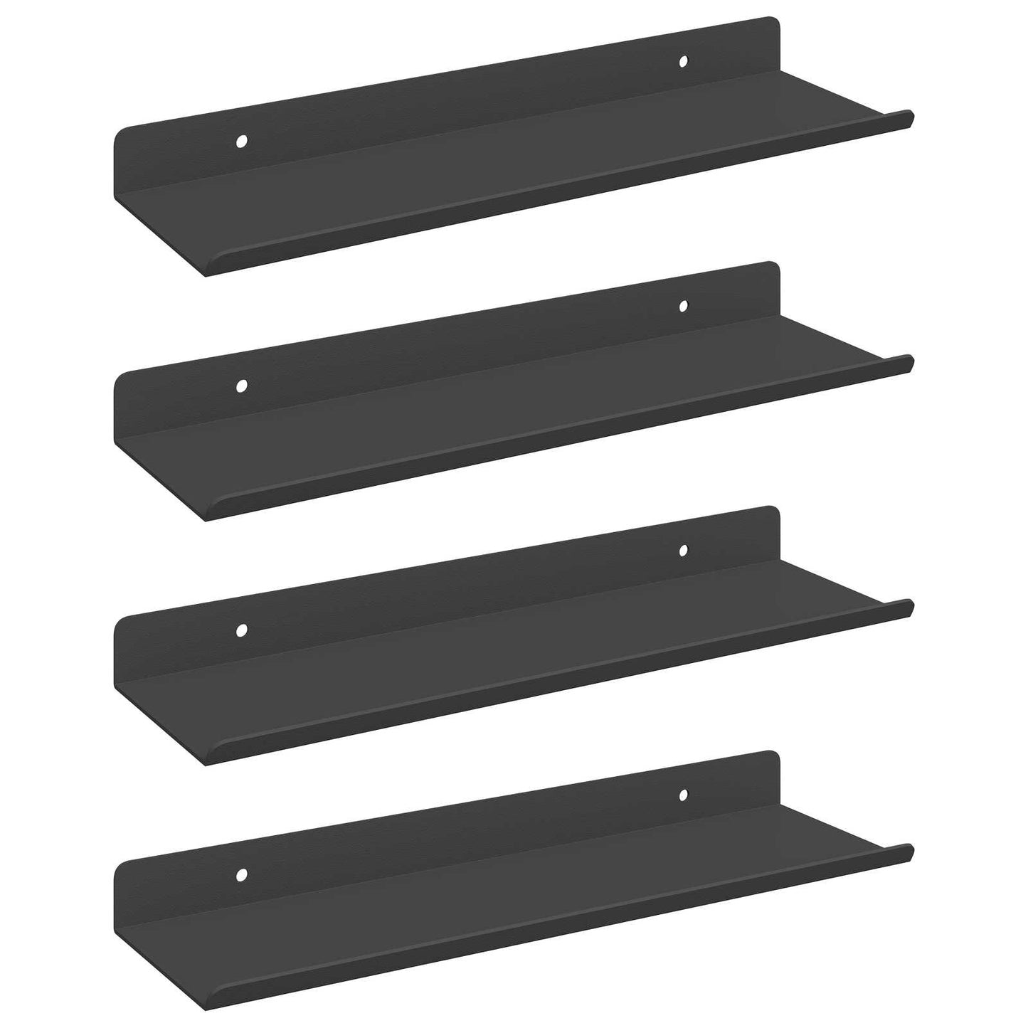 vidaXL Floating Shelf 4 pcs Black 30 x 9 x 2.5 cm Steel
