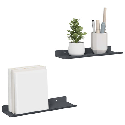 vidaXL Floating Shelf 2 pcs Anthracite 30 x 9 x 2.5 cm Steel