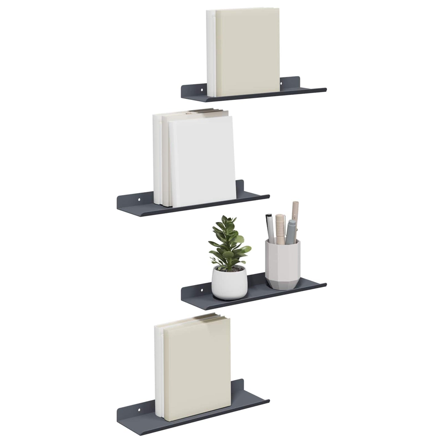 vidaXL Floating Shelf 4 pcs Anthracite 30 x 9 x 2.5 cm Steel