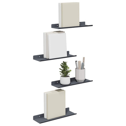 vidaXL Floating Shelf 4 pcs Anthracite 30 x 9 x 2.5 cm Steel