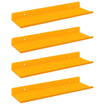 vidaXL Floating Shelf 4 pcs Mustard Yellow 30 x 9 x 2.5 cm Steel