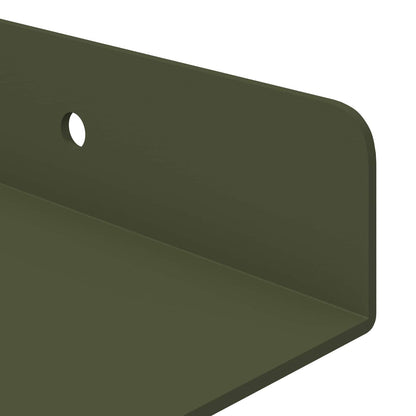 vidaXL Floating Shelf 2 pcs Olive Green 30 x 9 x 2.5 cm Steel