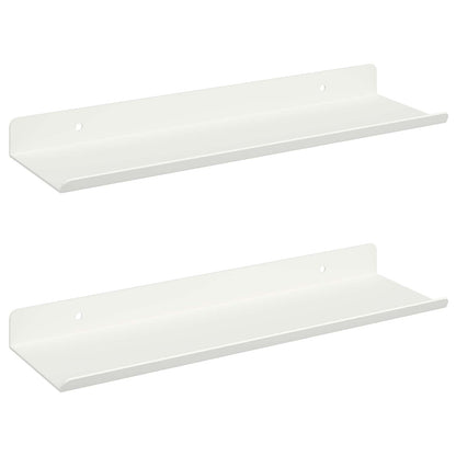vidaXL Floating Shelf 2 pcs White 30 x 9 x 2.5 cm Steel