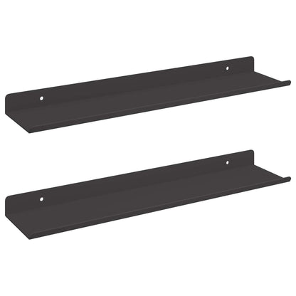 vidaXL Floating Shelf 2 pcs Black 40 x 9 x 2.5 cm Steel