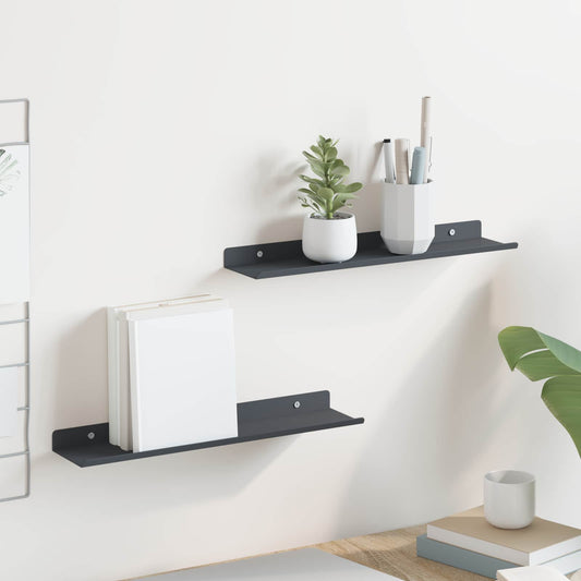 vidaXL Floating Shelf 2 pcs Anthracite 40 x 8.5 x 2.5 cm Steel