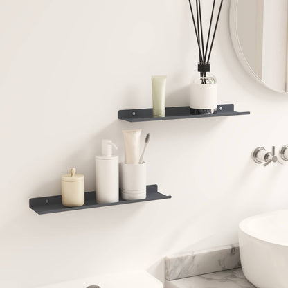 vidaXL Floating Shelf 2 pcs Anthracite 40 x 8.5 x 2.5 cm Steel