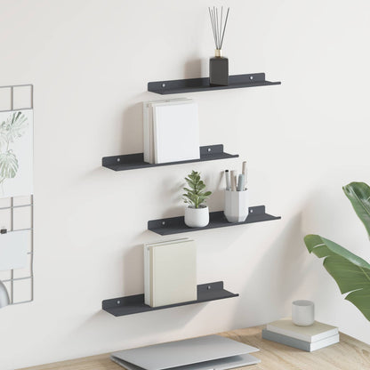 vidaXL Floating Shelf 4 pcs Anthracite 40 x 8.5 x 2.5 cm Steel