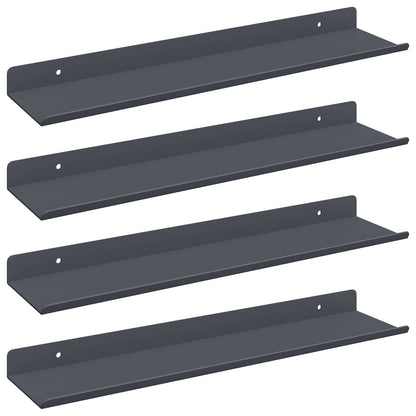 vidaXL Floating Shelf 4 pcs Anthracite 40 x 8.5 x 2.5 cm Steel
