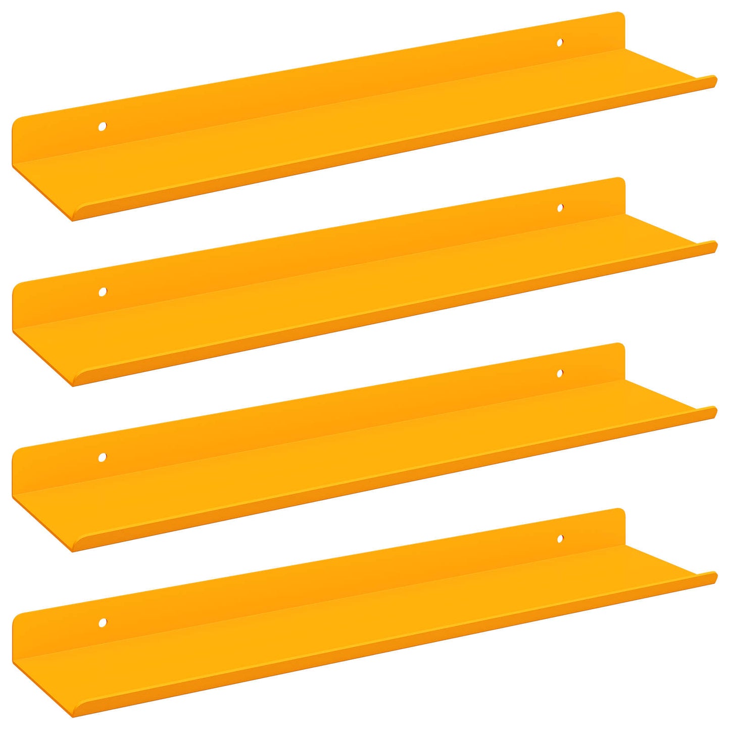 vidaXL Floating Shelf 4 pcs Mustard Yellow 40 x 8.5 x 2.5 cm Steel