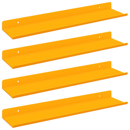 vidaXL Floating Shelf 4 pcs Mustard Yellow 40 x 8.5 x 2.5 cm Steel