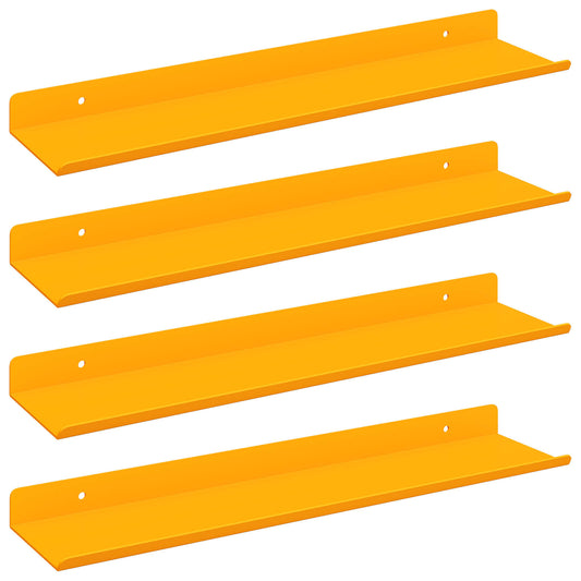 vidaXL Floating Shelf 4 pcs Mustard Yellow 40 x 8.5 x 2.5 cm Steel