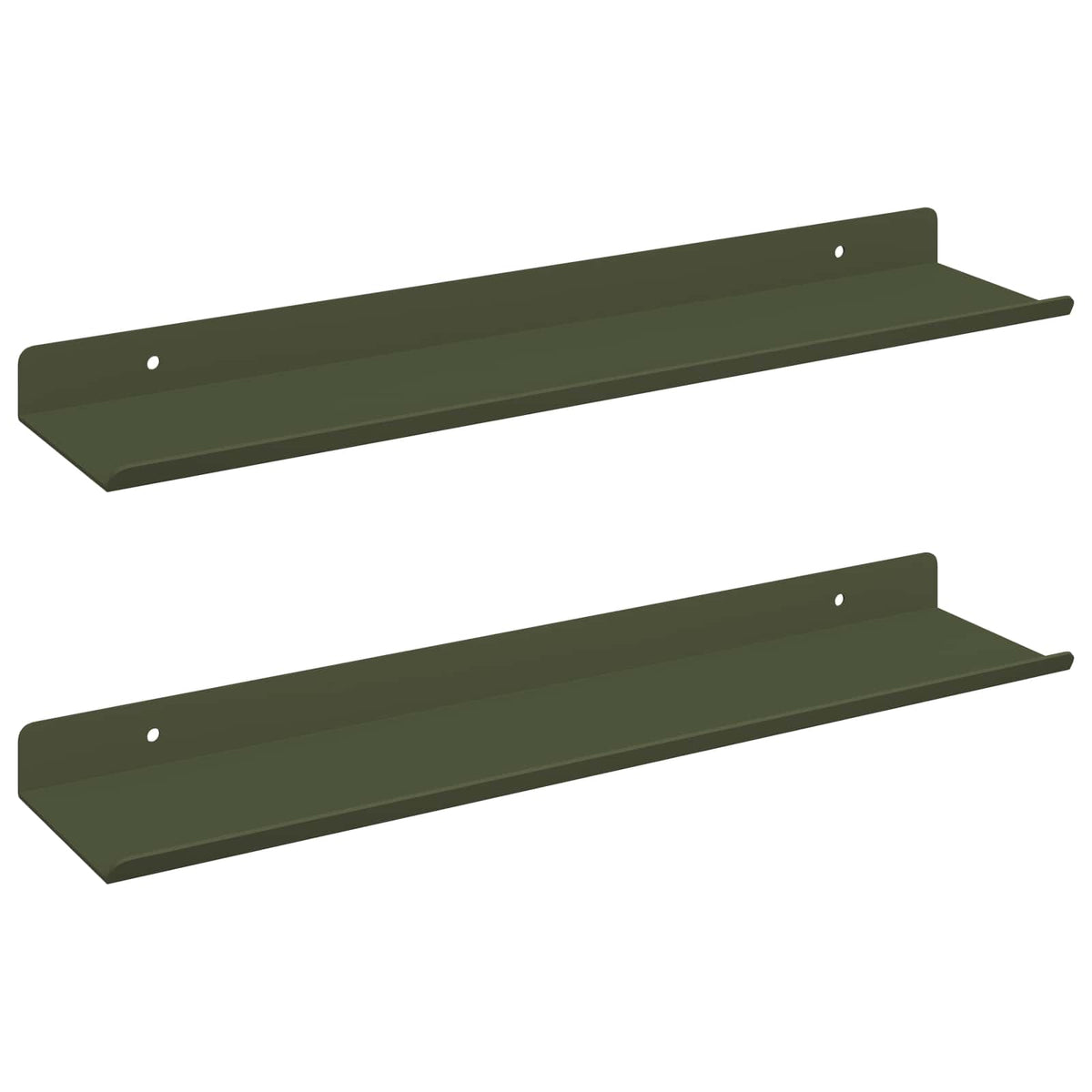 vidaXL Floating Shelf 2 pcs Olive Green 40 x 9 x 2.5 cm Steel