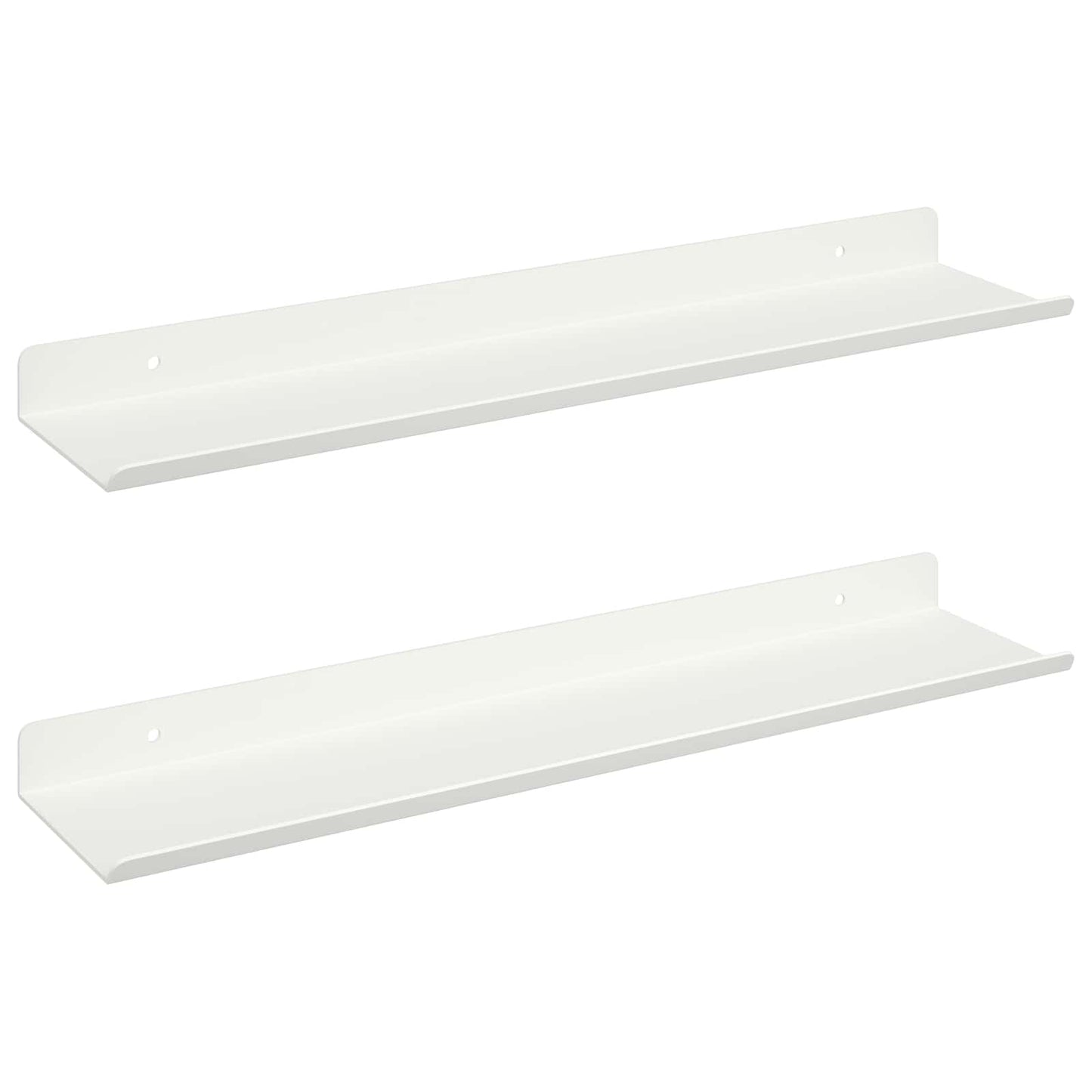 vidaXL Floating Shelf Wall-mounted 2 pcs White 40 x 8.5 x 2.5 cm Steel