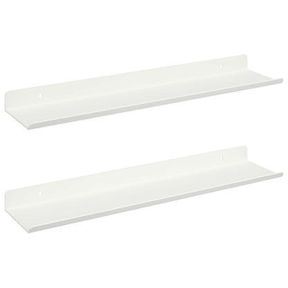 vidaXL Floating Shelf Wall-mounted 2 pcs White 40 x 8.5 x 2.5 cm Steel