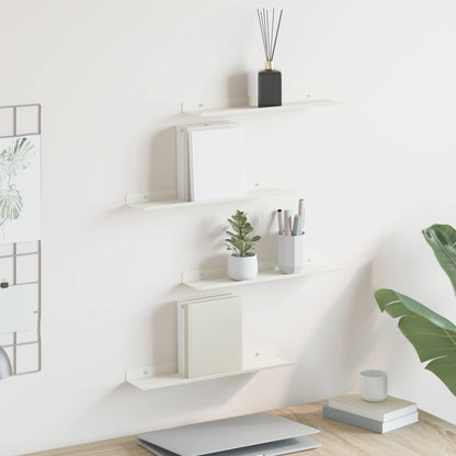 vidaXL Floating Shelf Wall-mounted 4 pcs White 40 x 8.5 x 2.5 cm Steel
