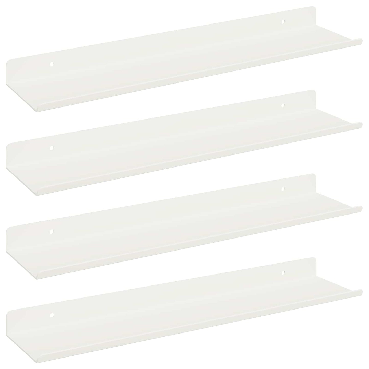 vidaXL Floating Shelf Wall-mounted 4 pcs White 40 x 8.5 x 2.5 cm Steel