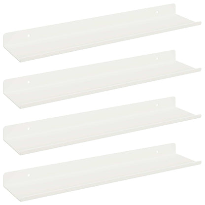 vidaXL Floating Shelf Wall-mounted 4 pcs White 40 x 8.5 x 2.5 cm Steel