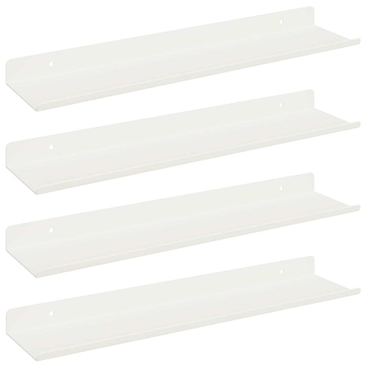 vidaXL Floating Shelf Wall-mounted 4 pcs White 40 x 8.5 x 2.5 cm Steel
