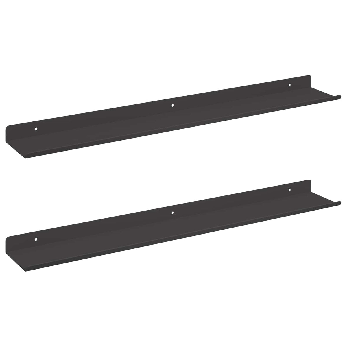 vidaXL Floating Shelf 2 pcs Black 60 x 9 x 2.5 cm Steel