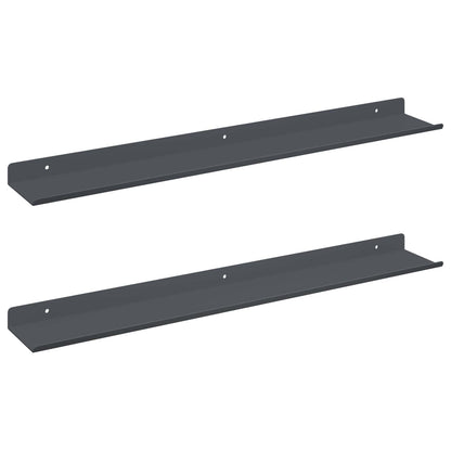 vidaXL Floating Shelf 2 pcs Anthracite 60 x 8.5 x 2.5 cm Steel