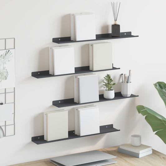 vidaXL Floating Shelf 4 pcs Anthracite 60 x 8.5 x 2.5 cm Steel