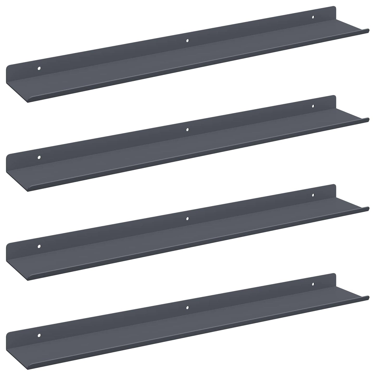 vidaXL Floating Shelf 4 pcs Anthracite 60 x 8.5 x 2.5 cm Steel