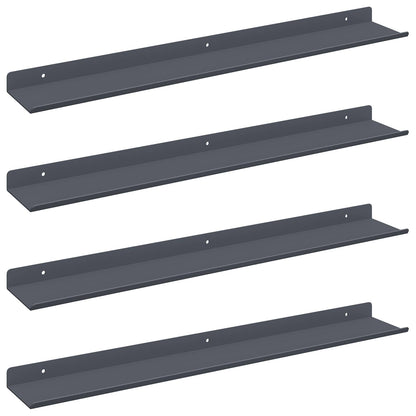 vidaXL Floating Shelf 4 pcs Anthracite 60 x 8.5 x 2.5 cm Steel