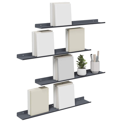 vidaXL Floating Shelf 4 pcs Anthracite 60 x 8.5 x 2.5 cm Steel