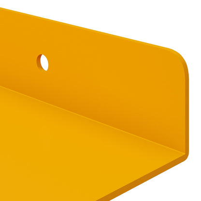 vidaXL Floating Shelf 2 pcs Mustard Yellow 60 x 8.5 x 2.5 cm Steel