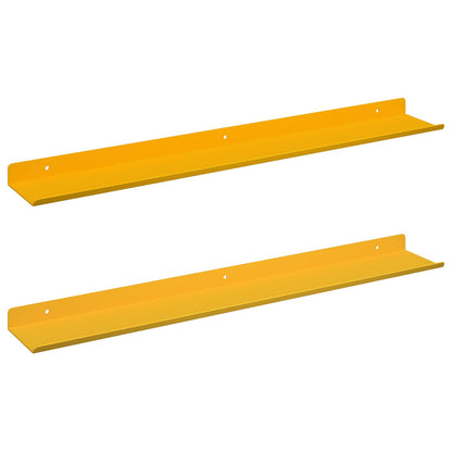 vidaXL Floating Shelf 2 pcs Mustard Yellow 60 x 8.5 x 2.5 cm Steel