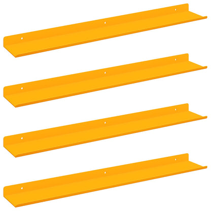 vidaXL Floating Shelf 4 pcs Mustard Yellow 60 x 8.5 x 2.5 cm Steel